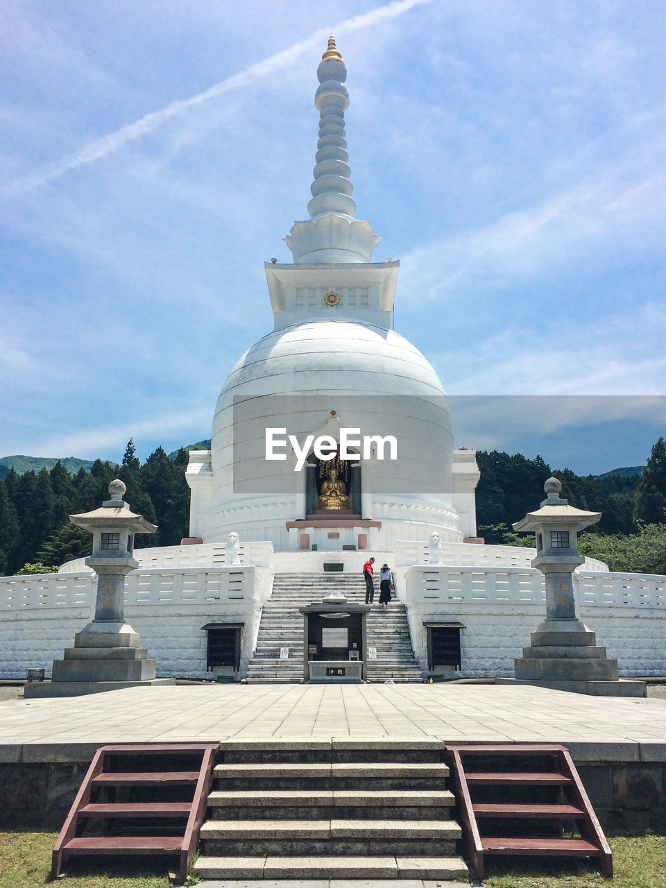 View of temple against blue sky