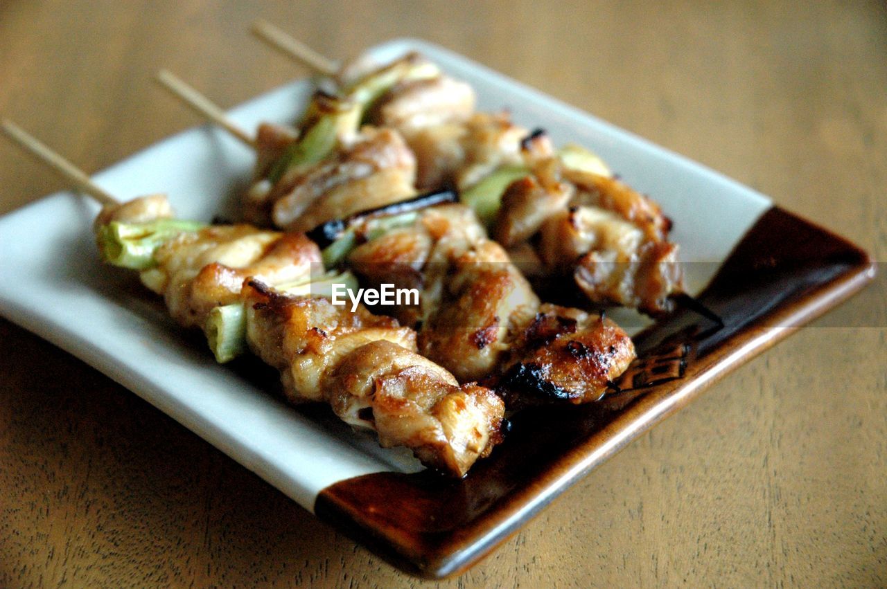 Close-up of food in plate on table