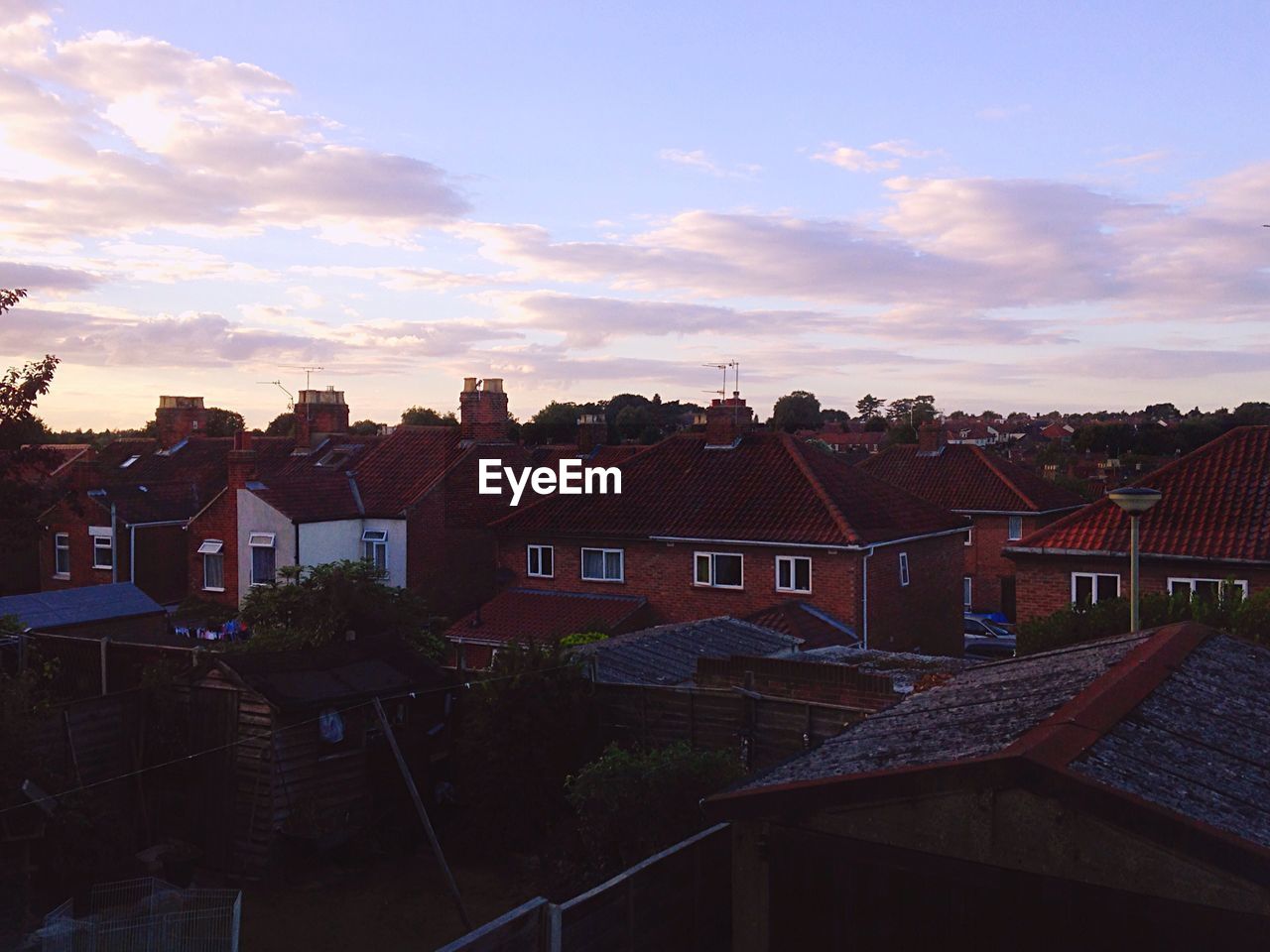 High angle view of residential district