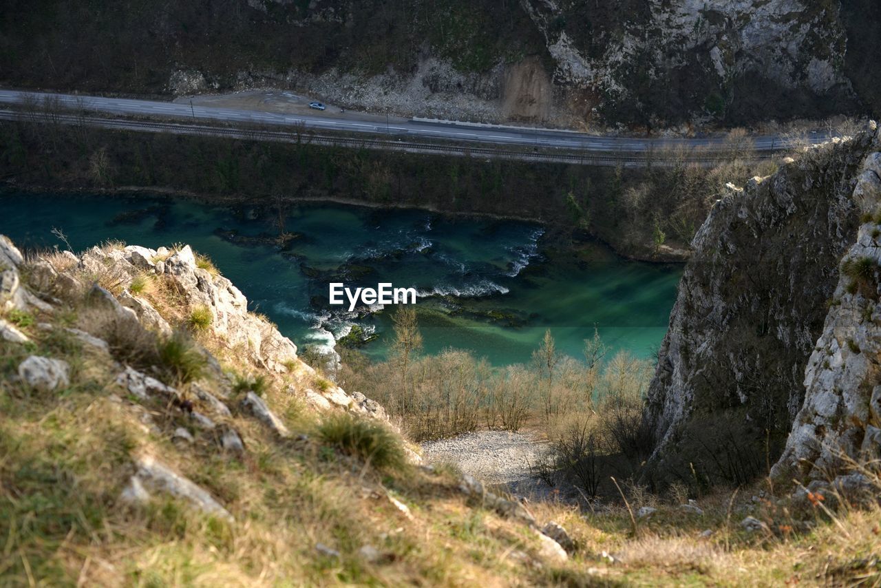 SCENIC VIEW OF RIVER BY TREES IN FOREST