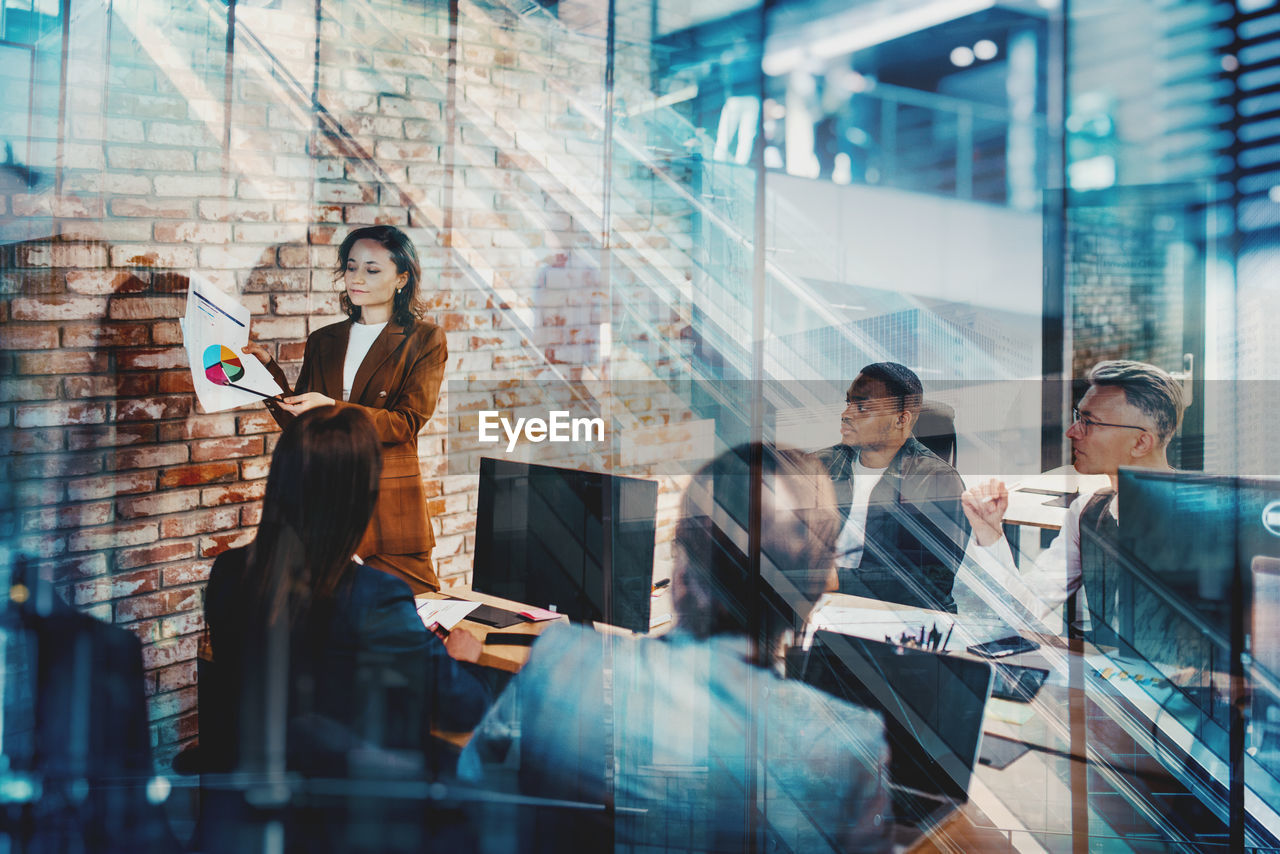 business colleagues working at office