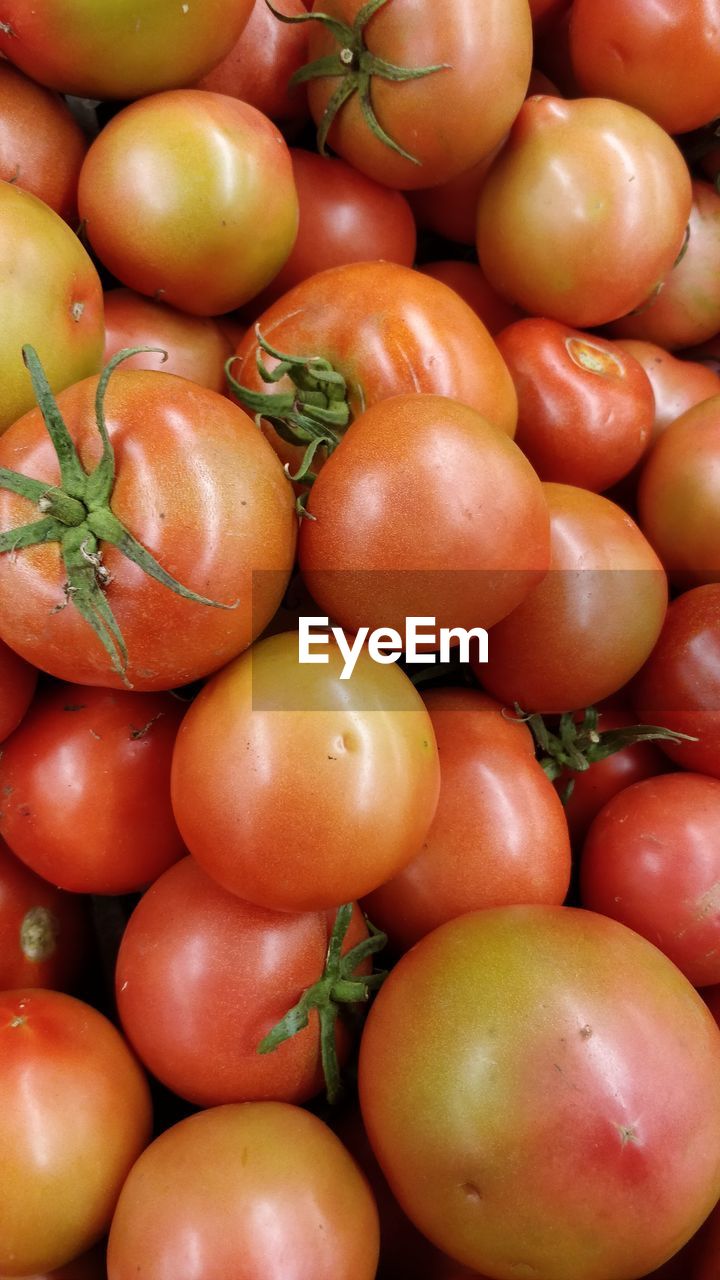 Full frame shot of tomatoes at market