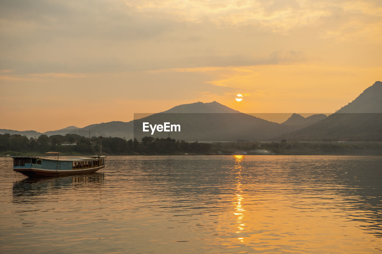 Boat on the mekong river in laos