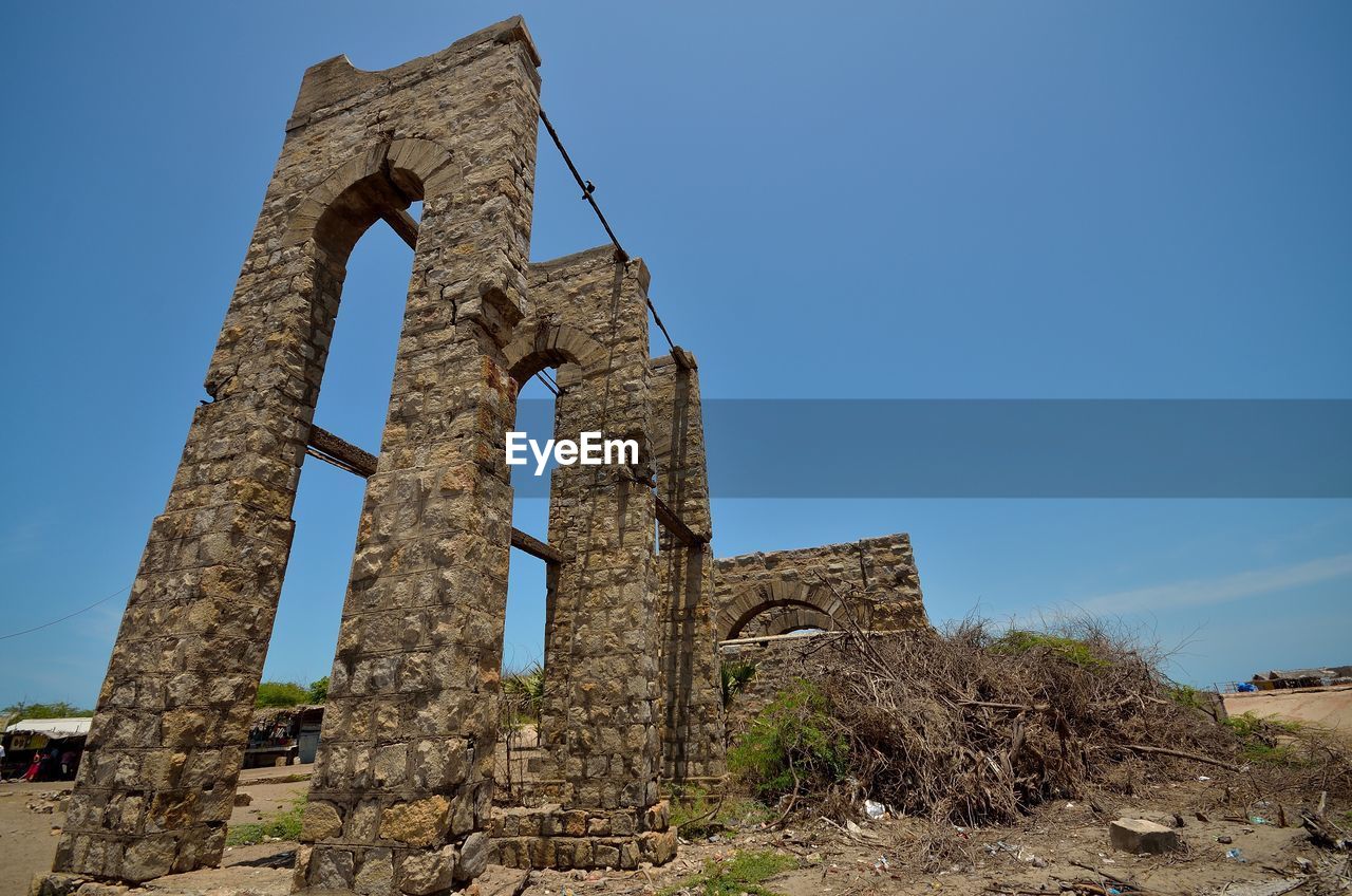 LOW ANGLE VIEW OF OLD RUIN