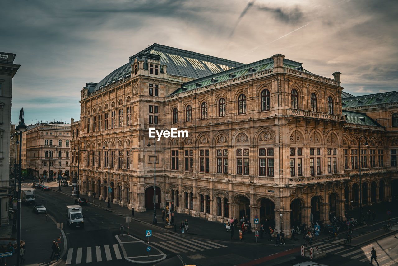 Low angle view of buildings in city