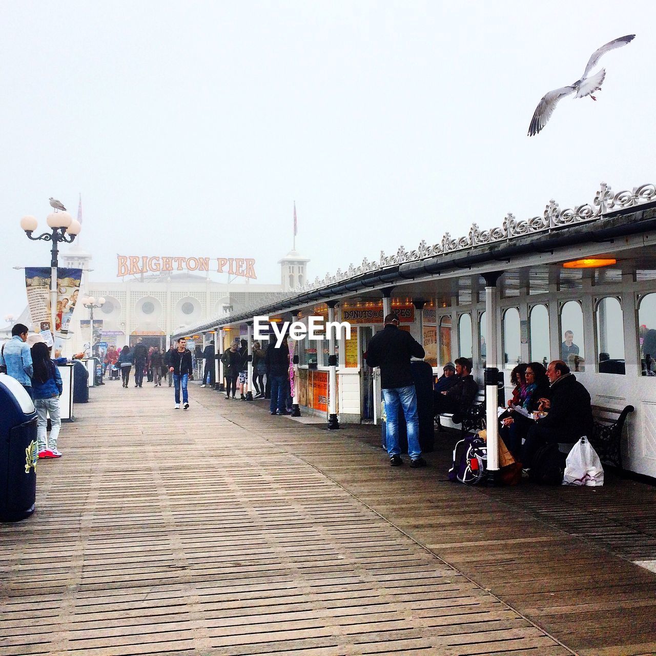 View of tourists on palace pier