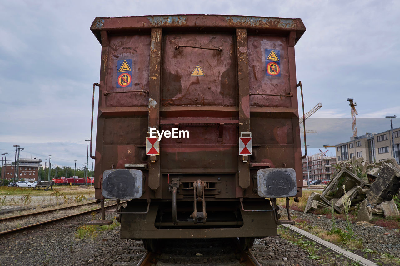 ABANDONED TRAIN ON RAILROAD TRACK