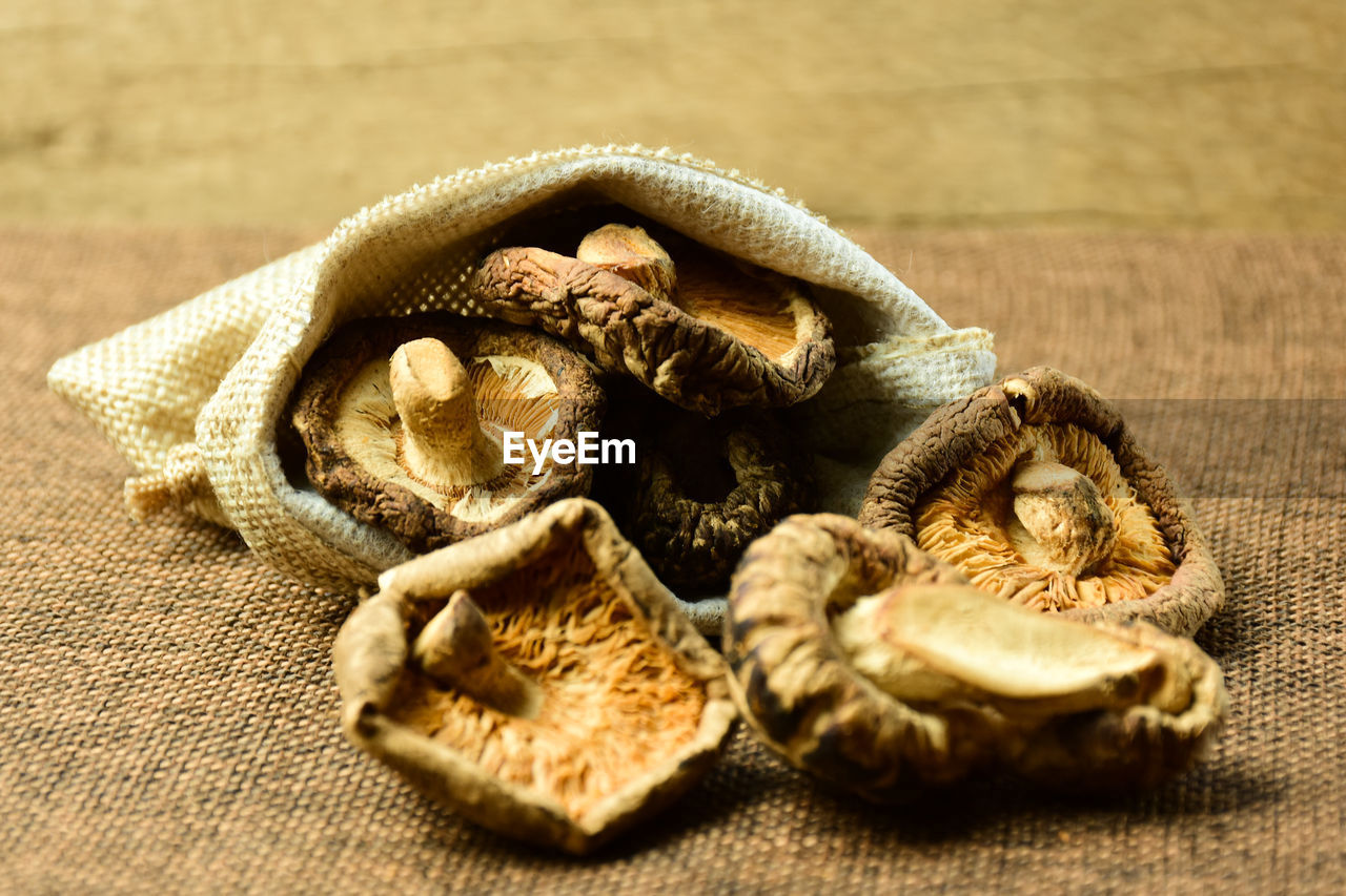 CLOSE-UP OF DRIED ON TABLE