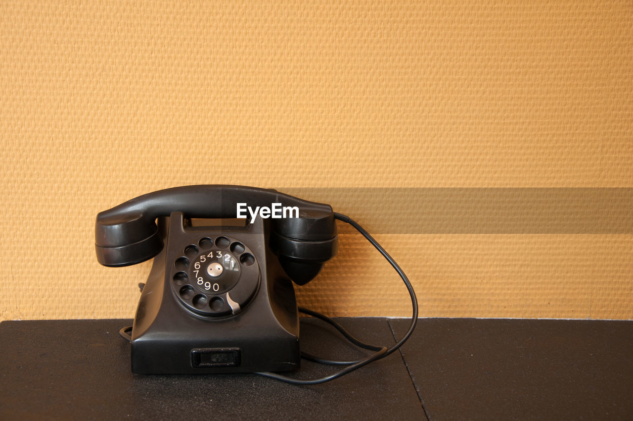 Telephone on table