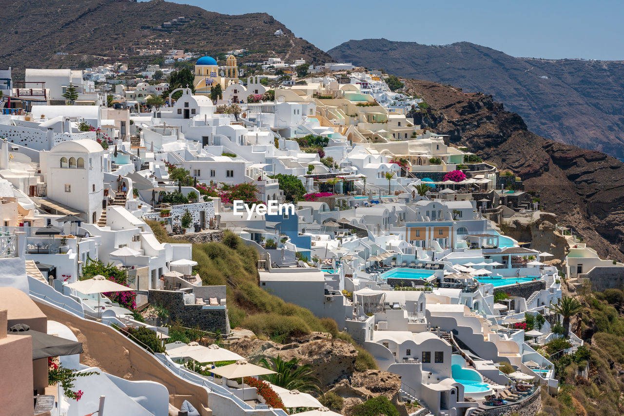 High angle view of townscape against sky