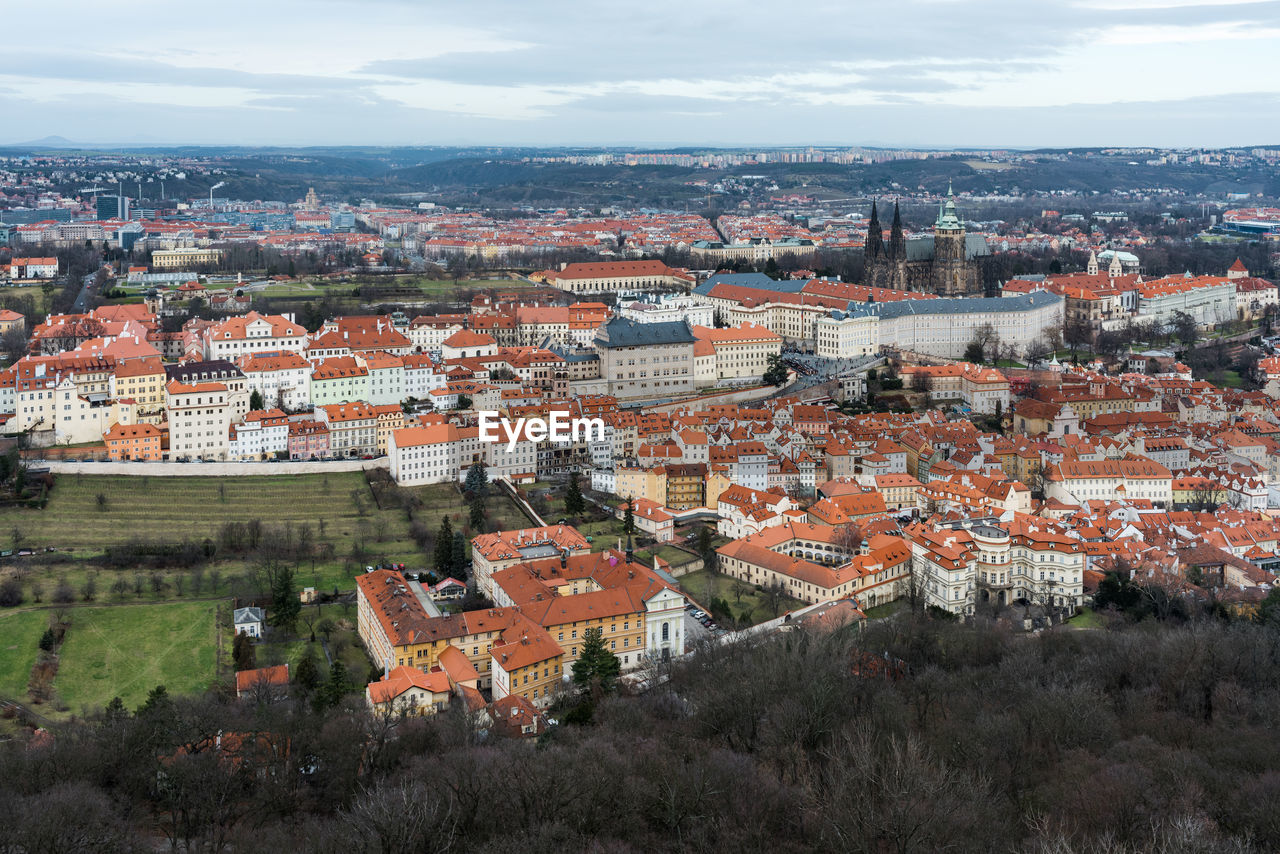 High angle view of cityscape