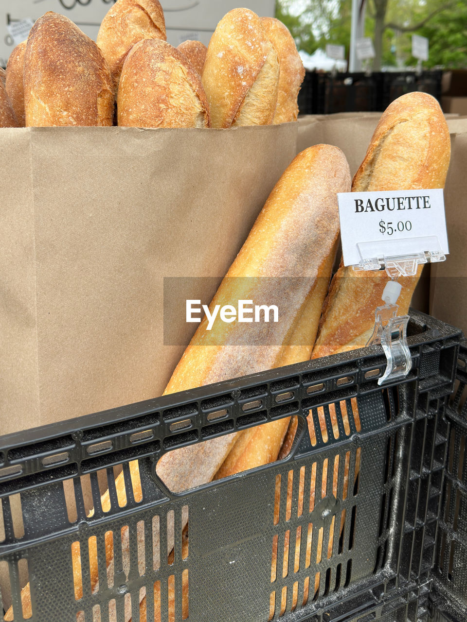 Baguettes for sale at the lincoln park farmers market chicago 