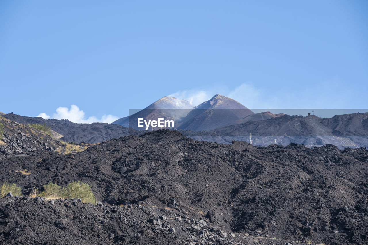 The summit of the etna volcano with the summit craters