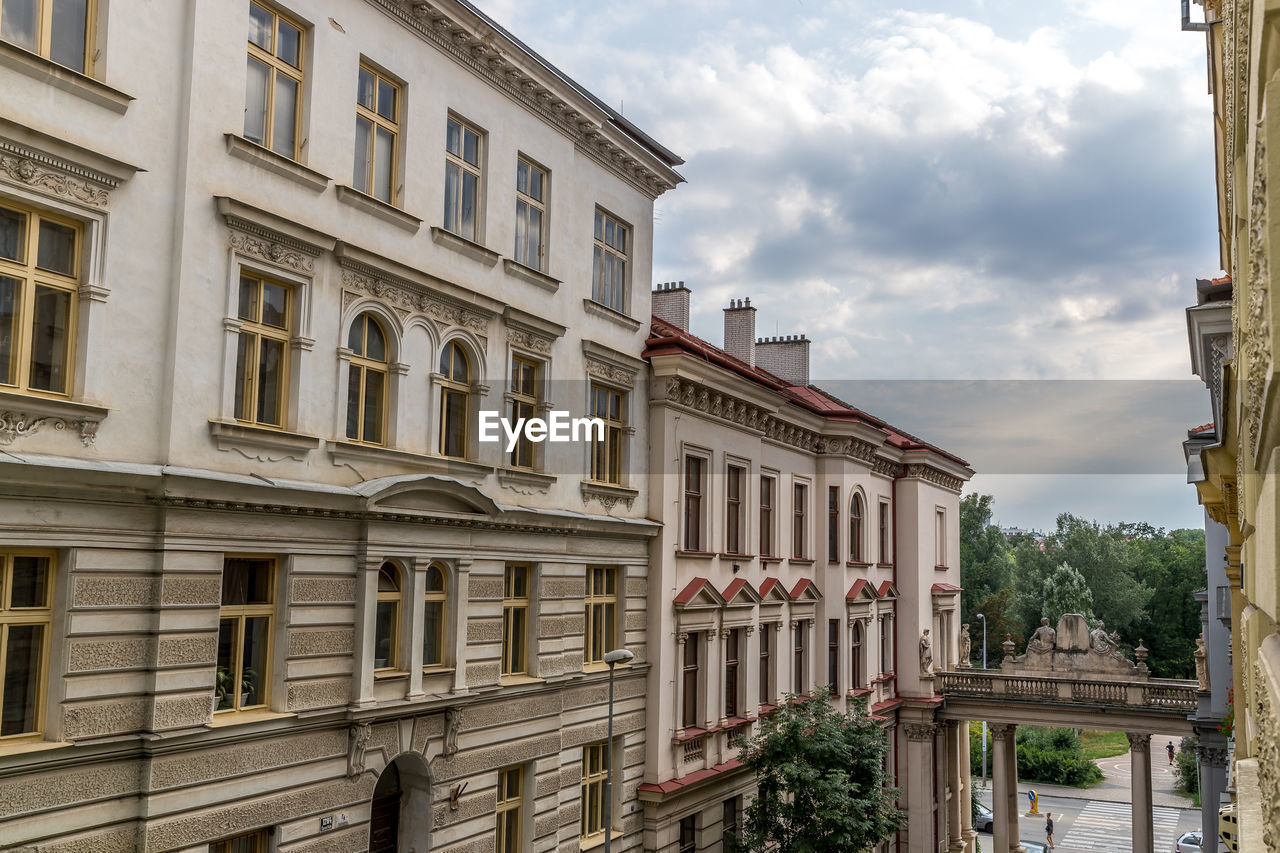 Low angle view of buildings against sky