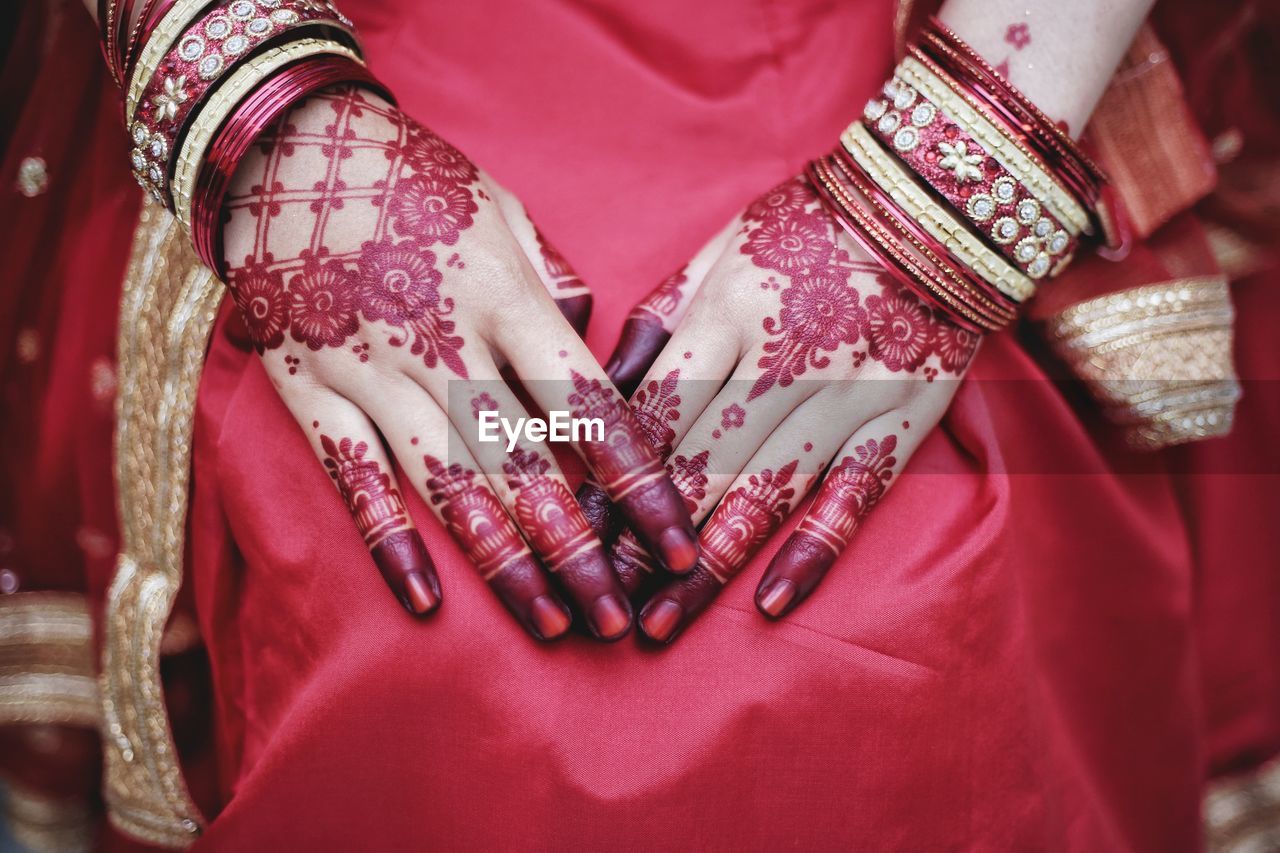 Woman wearing henna