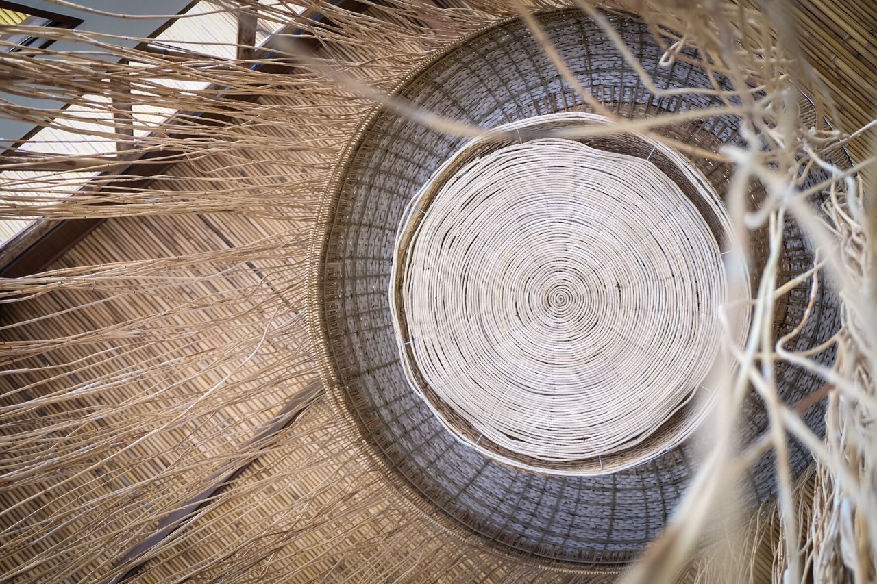 Low angle view of decoration hanging from ceiling at home