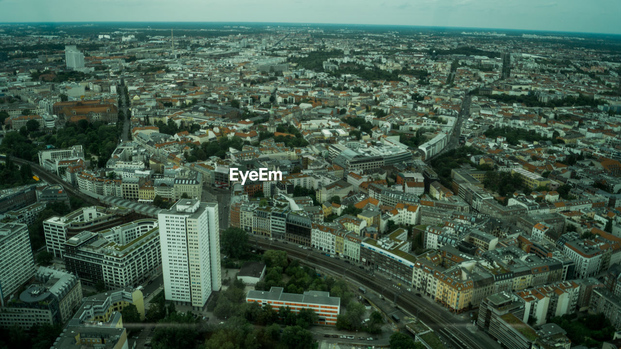 High angle view of cityscape