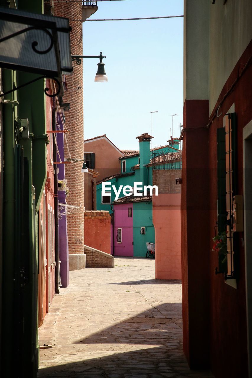 Corridor along buildings