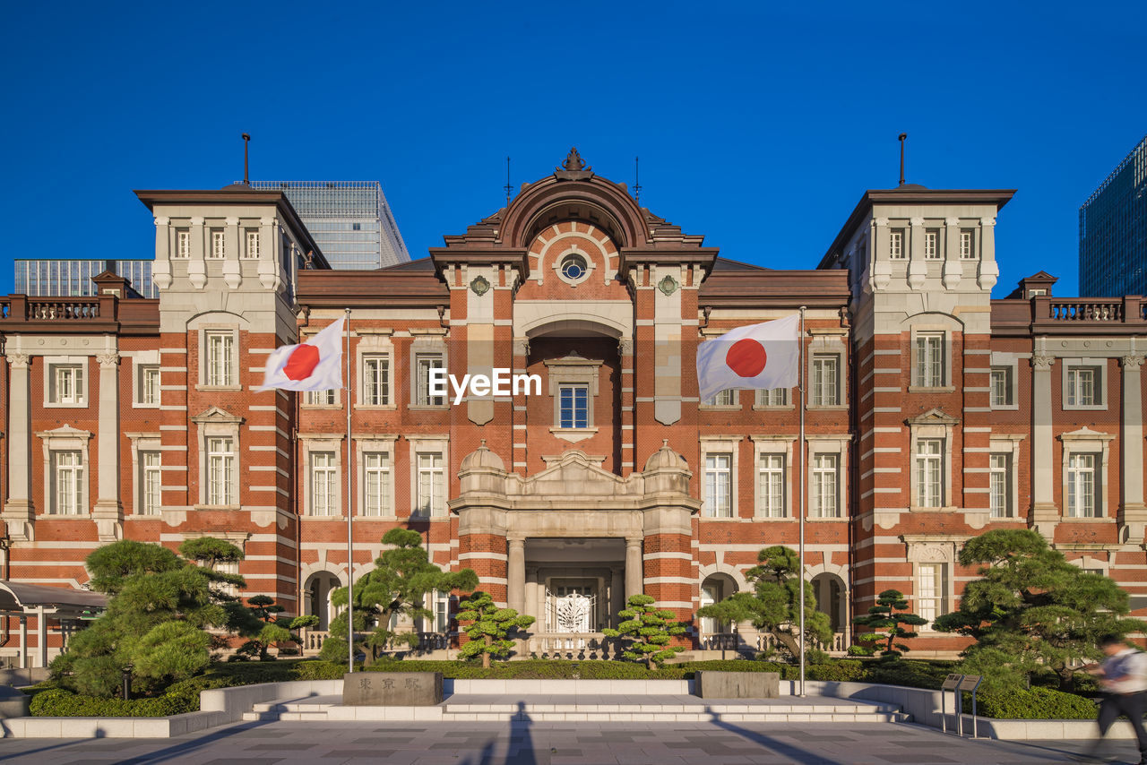 Front view of marunouchi side of tokyo railway station in the chiyoda city, tokyo, japan.
