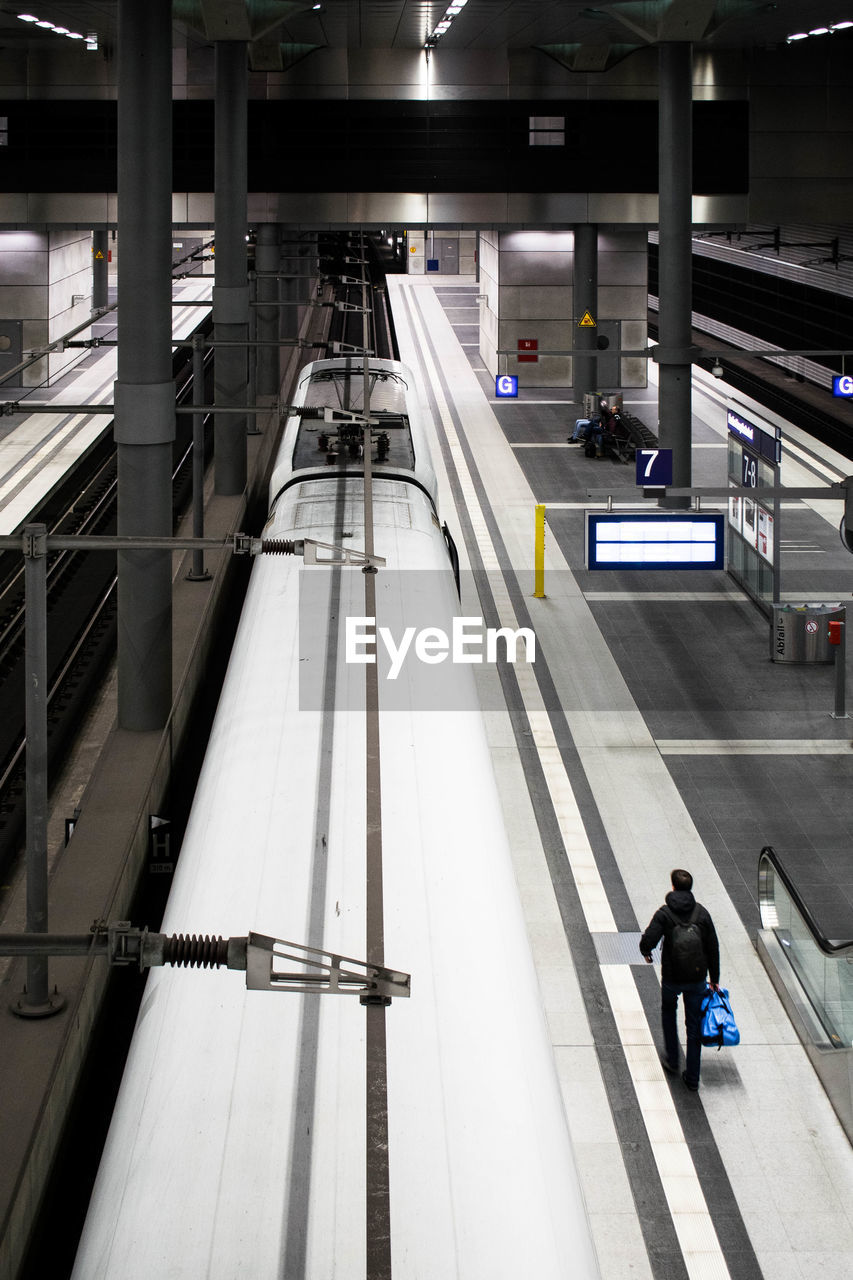 High angle view of railroad station in berlin germany 