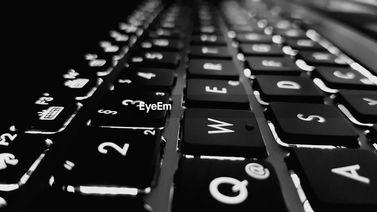 Close-up of computer keyboard