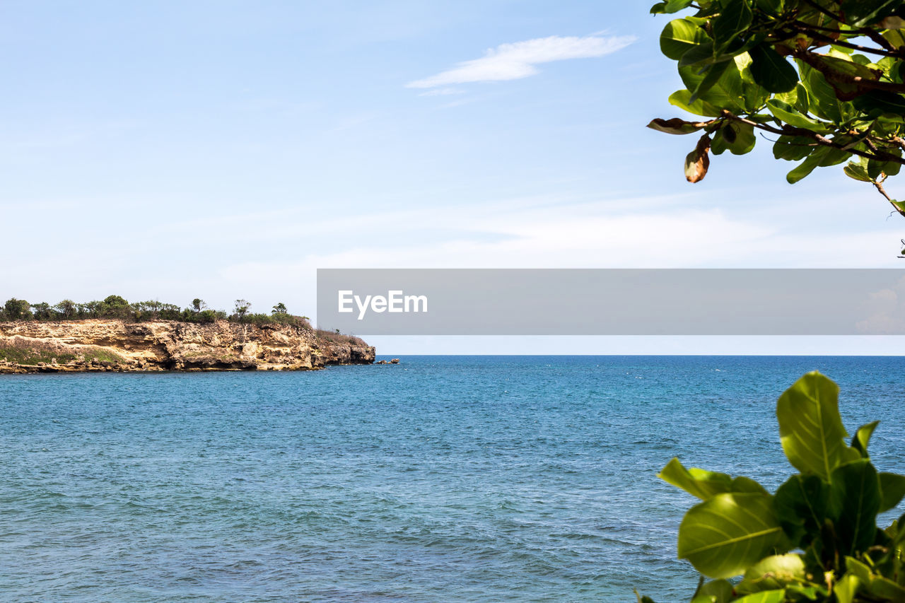 SCENIC VIEW OF SEA AGAINST SKY AT SUNSET