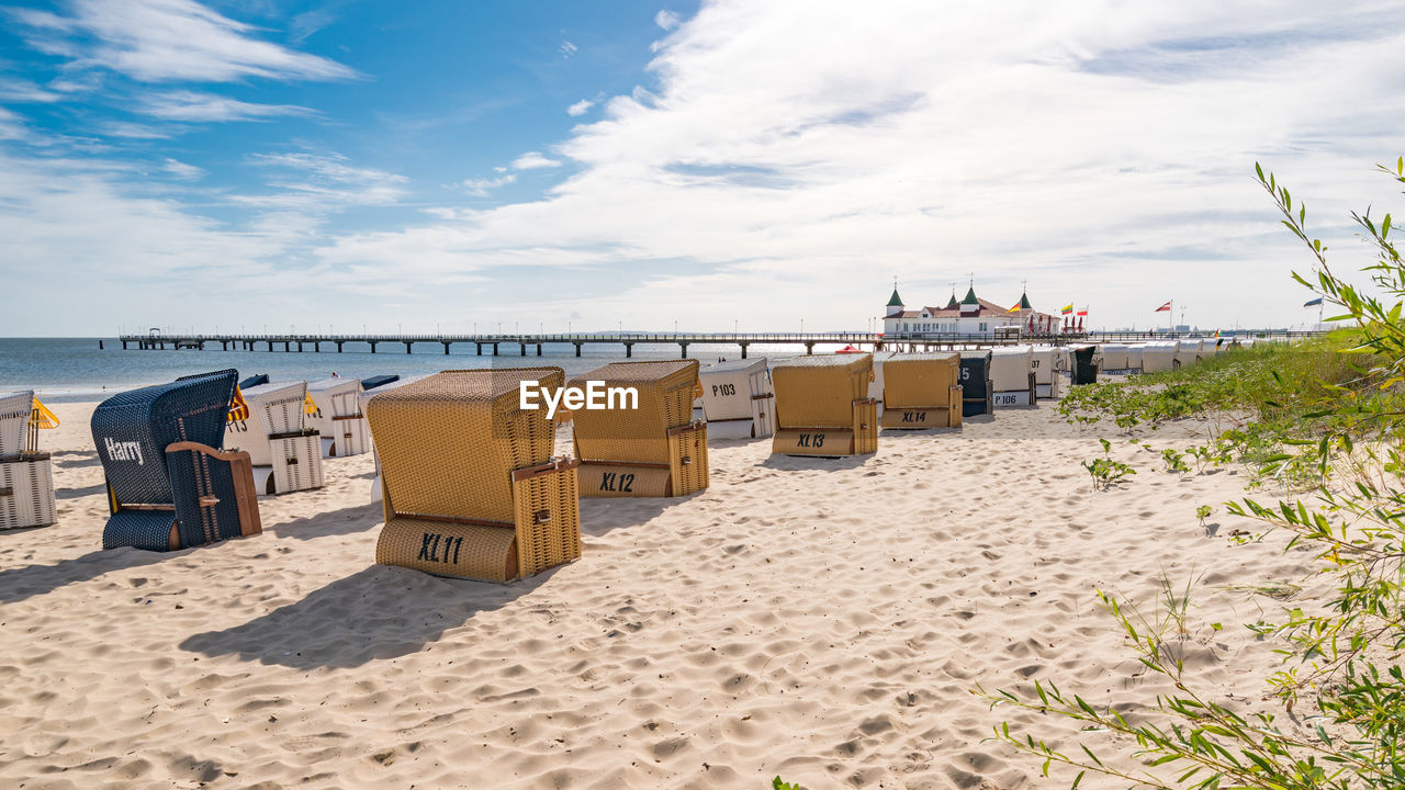 Scenic view of beach against sky