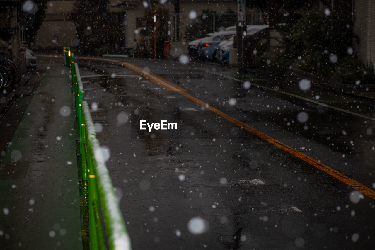 Road in tokyo city during winter