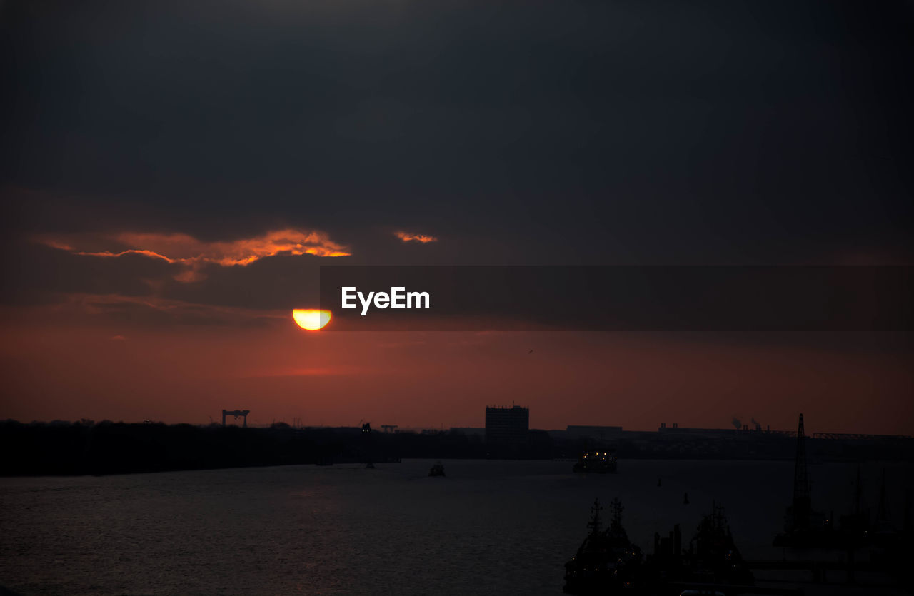 Scenic view of dramatic sky during sunset