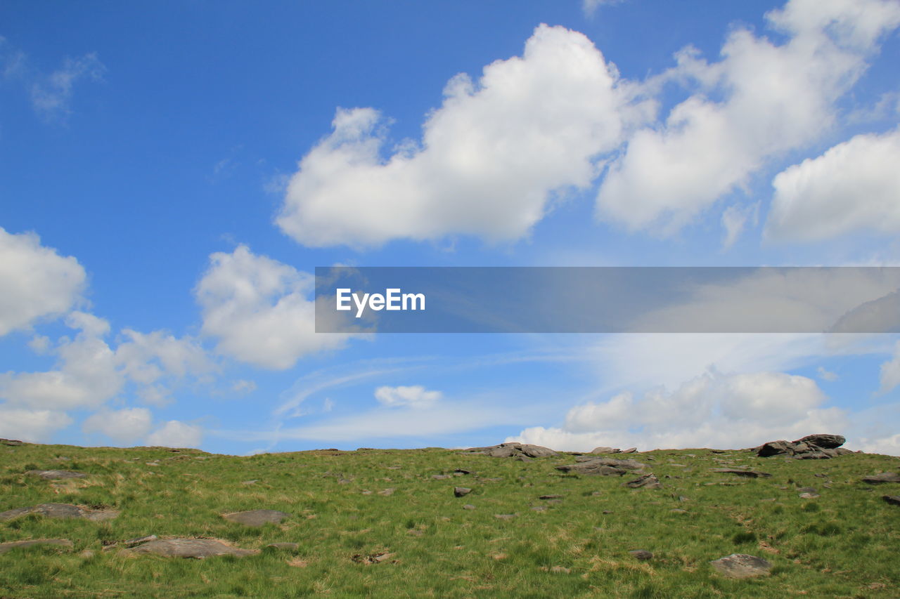 Scenic view of land against sky