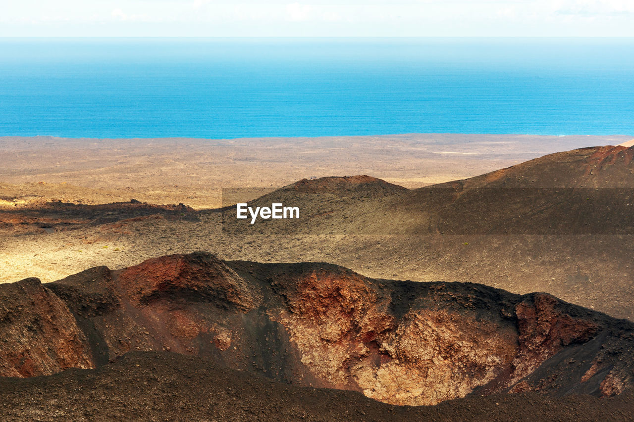 Scenic view of rock formations against sky