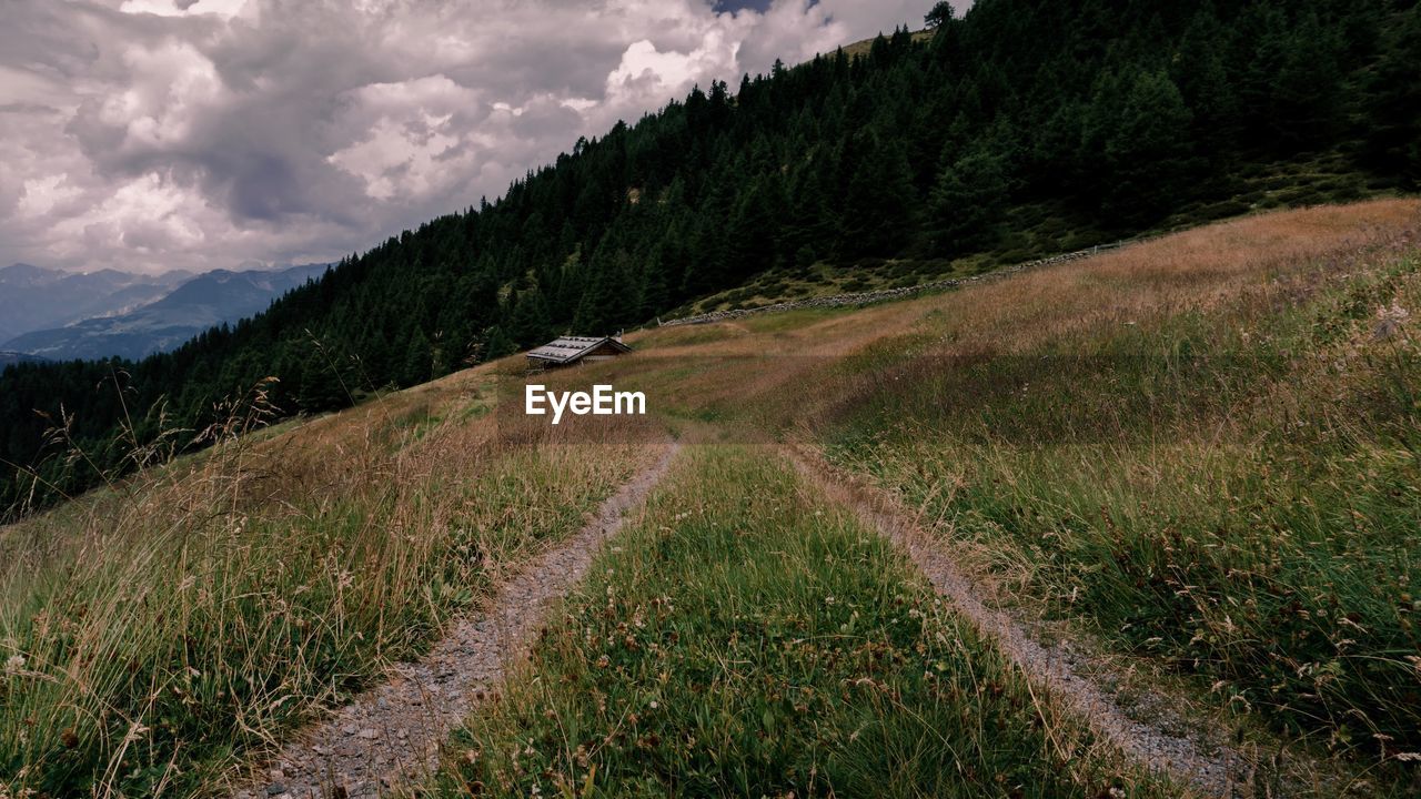 SCENIC VIEW OF FIELD BY MOUNTAINS AGAINST SKY