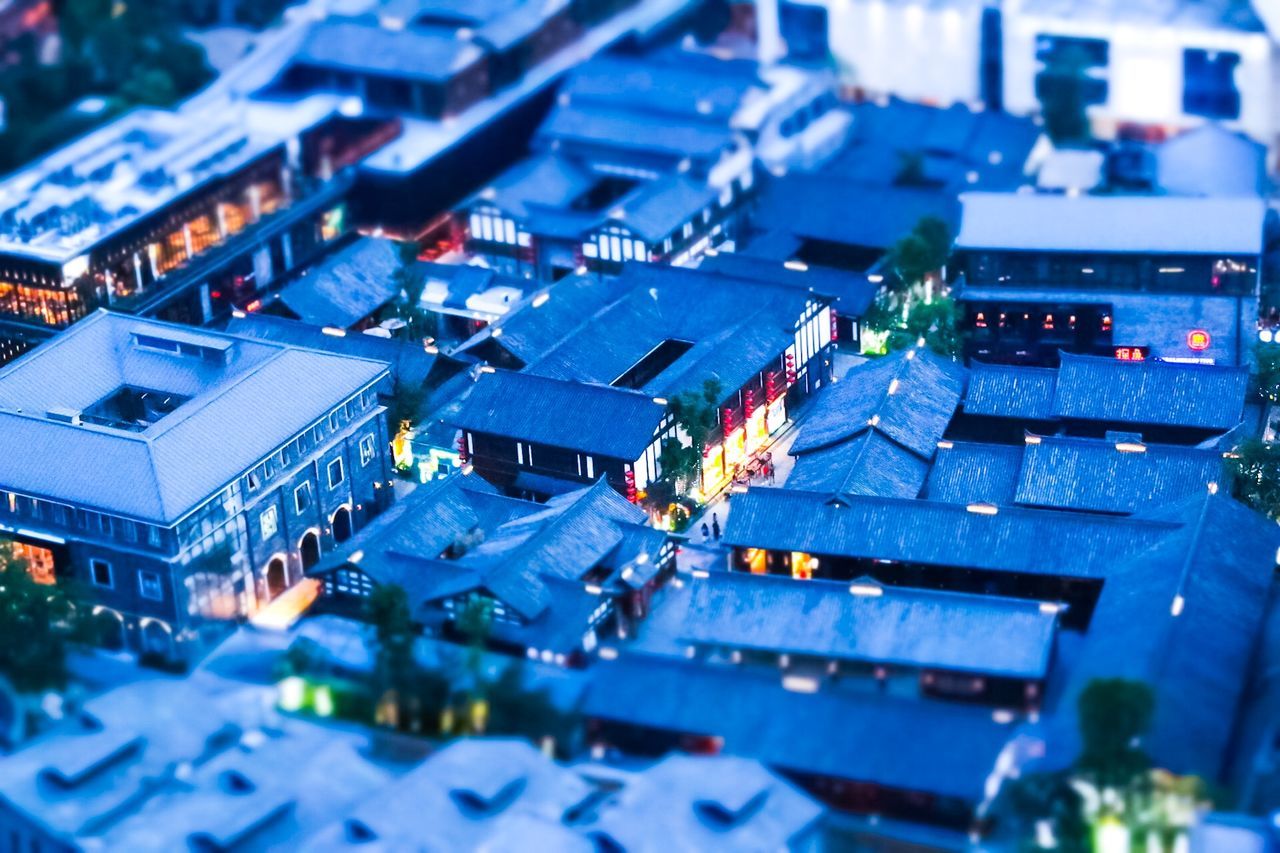 Tilt shift image of residential district