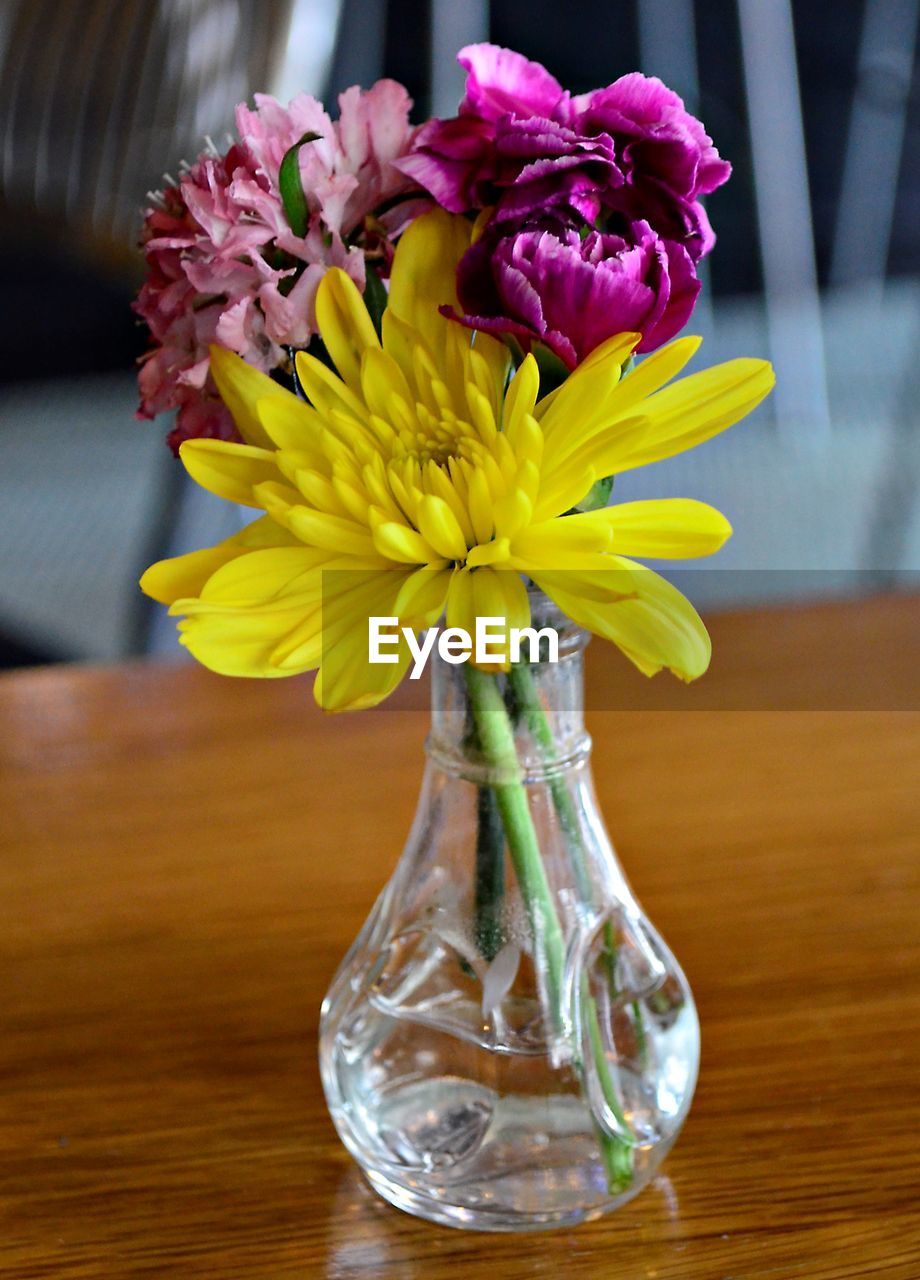 CLOSE-UP OF VASE ON TABLE