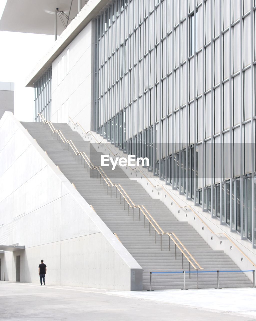 Man walking on modern office building