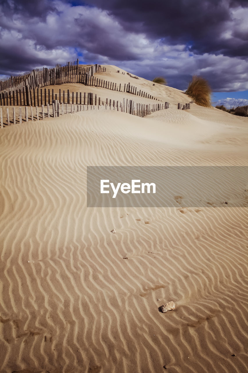 Sand dunes in a desert