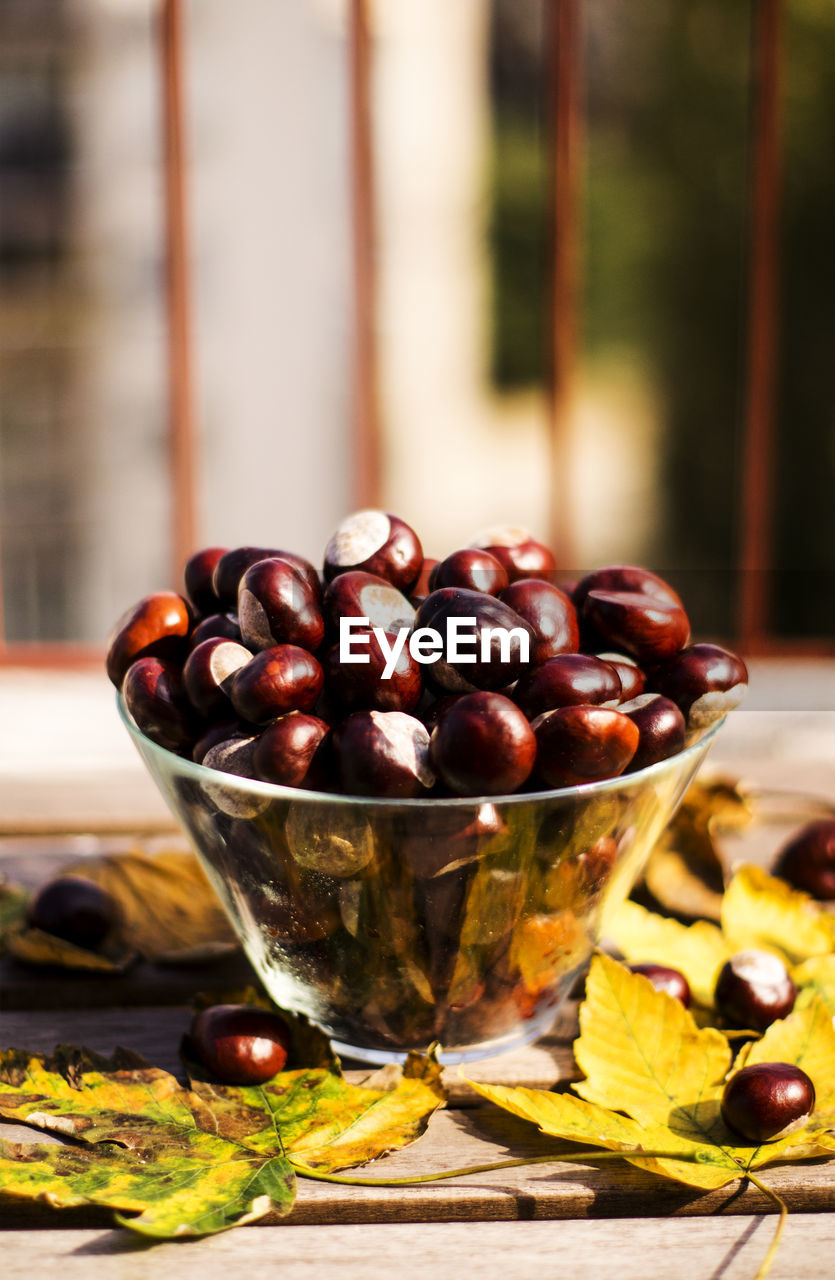 Close-up of fruits on table