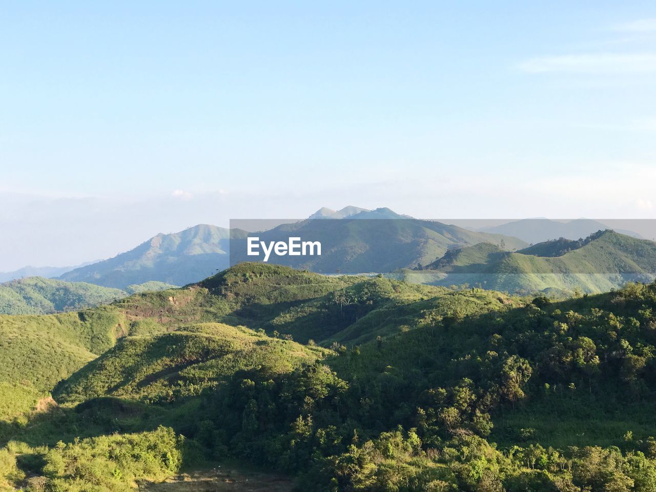 Scenic view of mountains against clear sky