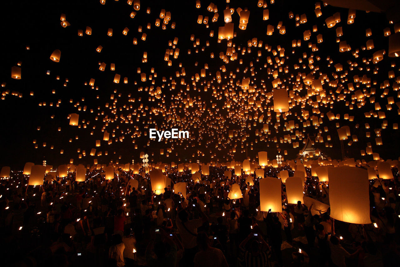 Lanterns at night