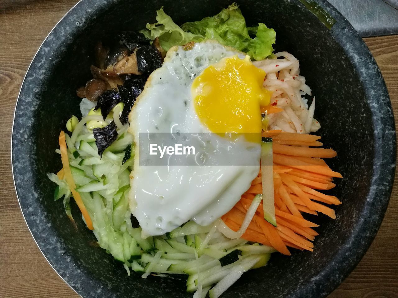 High angle view of food in bowl