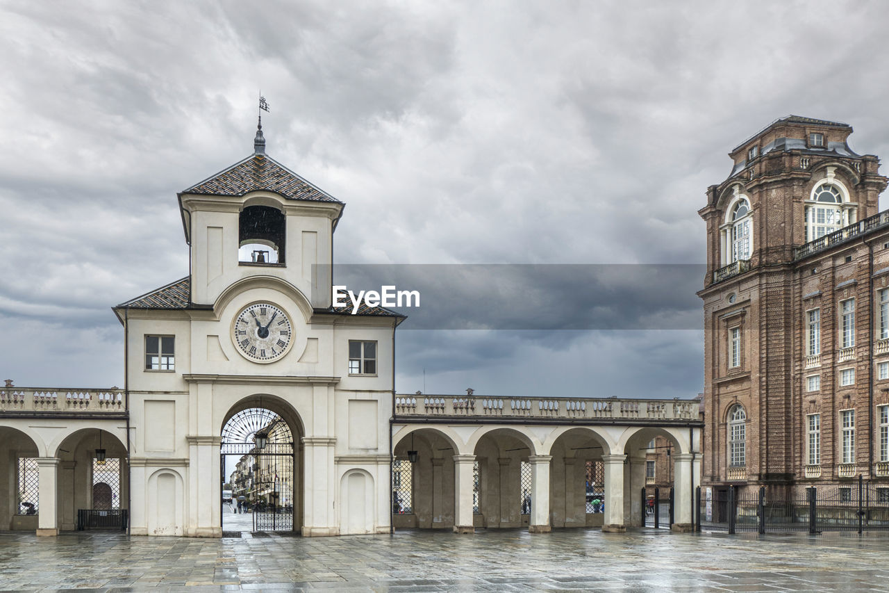 The beautiful facades of the royal palace of the savoy in the venaria reale