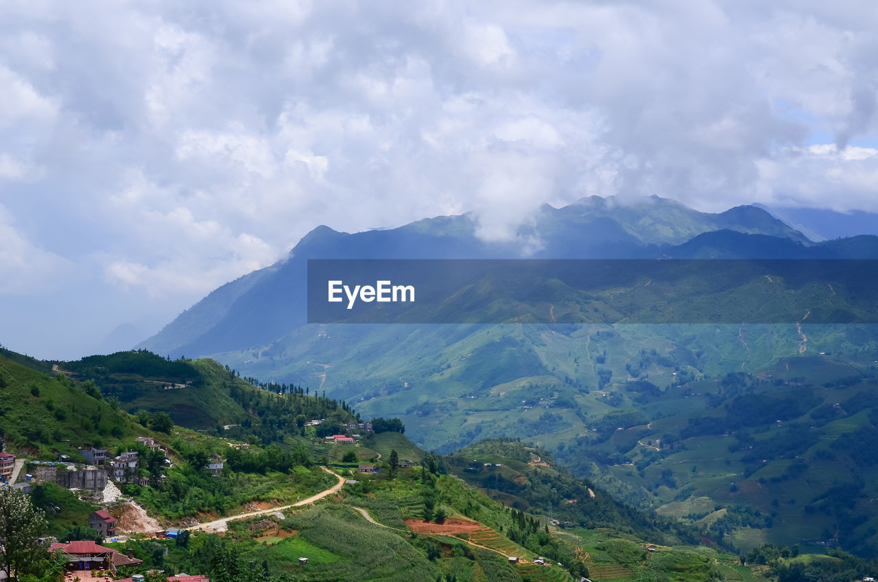 Scenic view of mountains against sky