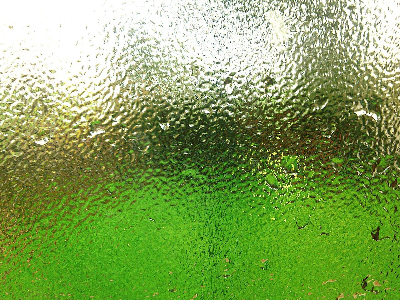 Detail shot of frosted glass against blurred background