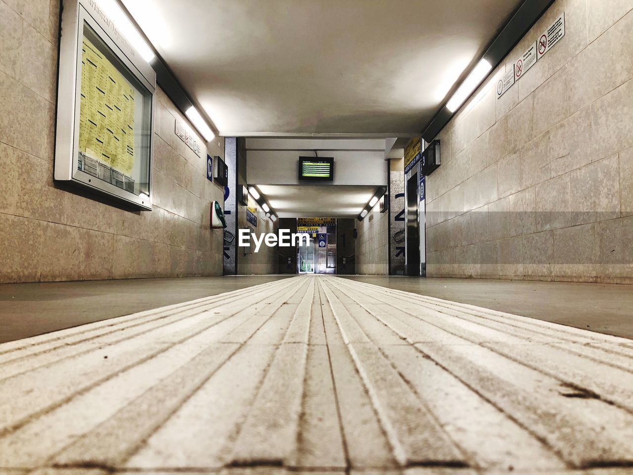 Surface level of empty subway