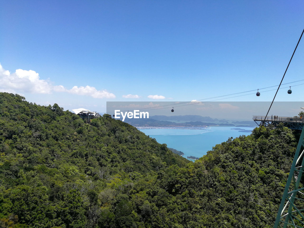 SCENIC VIEW OF SEA BY TREES AGAINST SKY