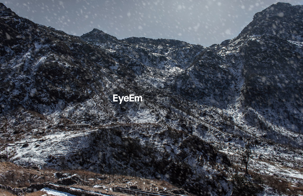 Scenic view of snowcapped mountains