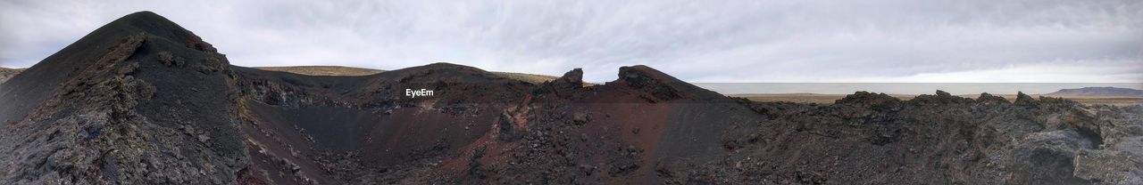 Panoramic shot of landscape against cloudy sky