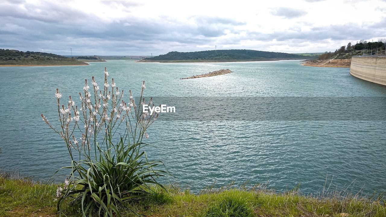 SCENIC VIEW OF SEA AND SHORE AGAINST SKY