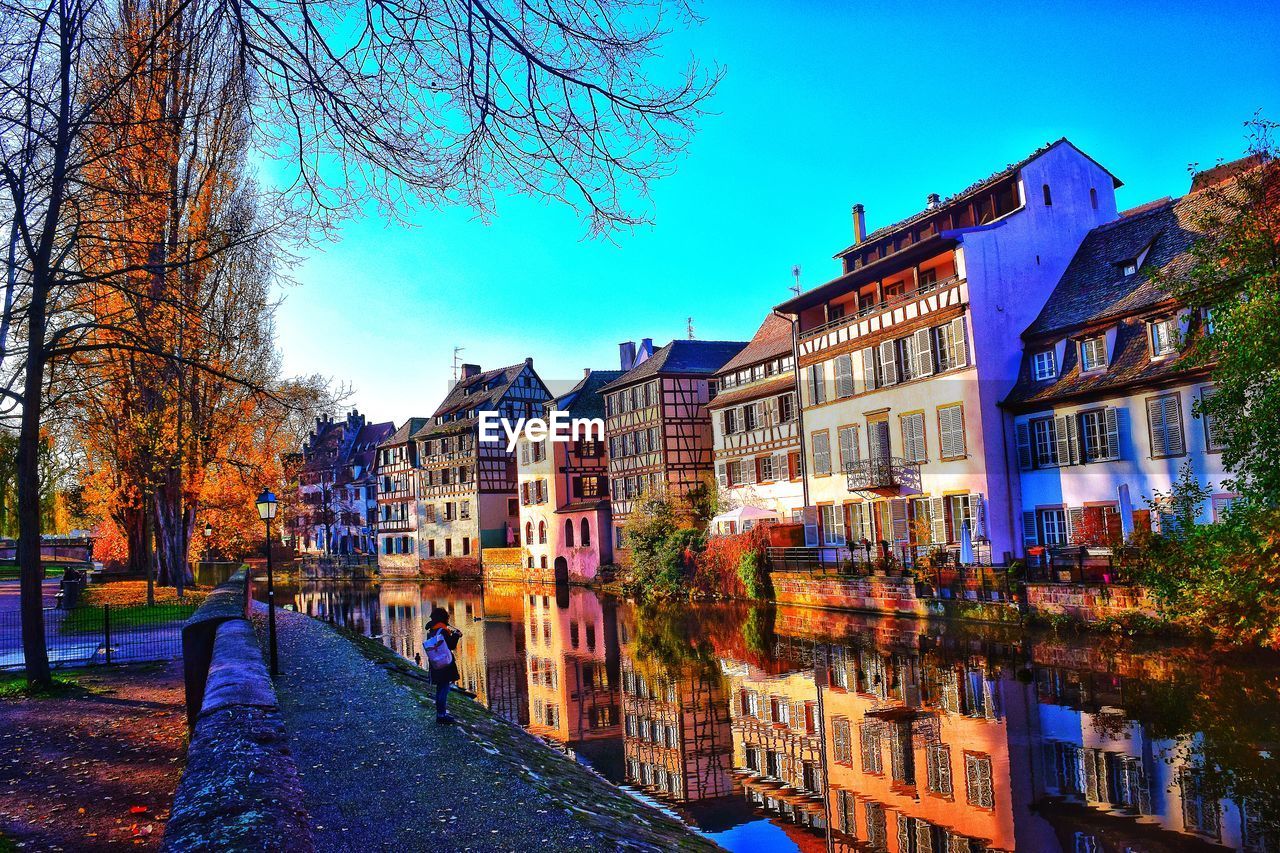 CANAL AMIDST BUILDINGS AGAINST SKY