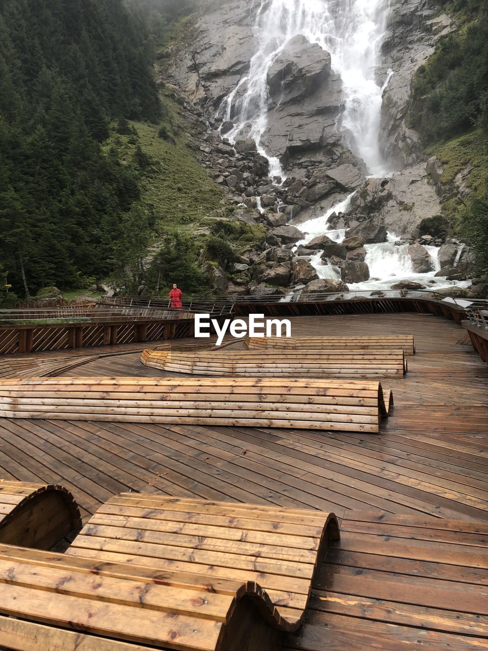 Scenic view of waterfall in forest